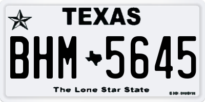 TX license plate BHM5645