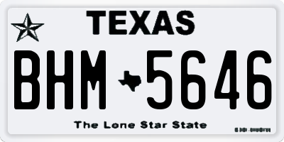 TX license plate BHM5646