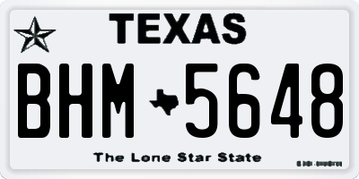 TX license plate BHM5648