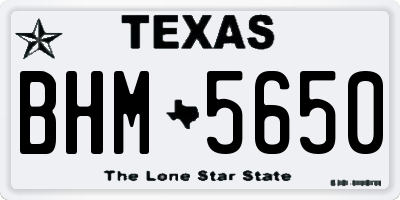 TX license plate BHM5650