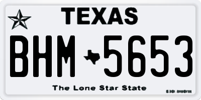 TX license plate BHM5653