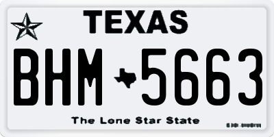 TX license plate BHM5663