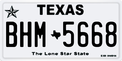 TX license plate BHM5668
