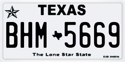 TX license plate BHM5669