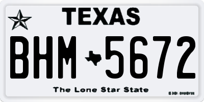 TX license plate BHM5672
