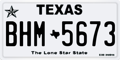 TX license plate BHM5673