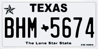 TX license plate BHM5674
