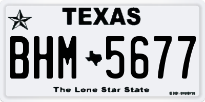 TX license plate BHM5677