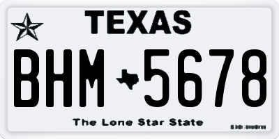 TX license plate BHM5678