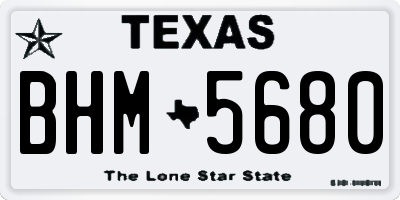 TX license plate BHM5680