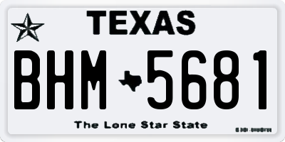 TX license plate BHM5681