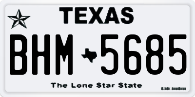 TX license plate BHM5685