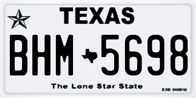 TX license plate BHM5698