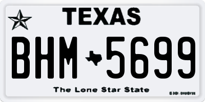 TX license plate BHM5699