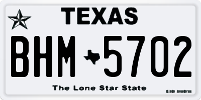 TX license plate BHM5702