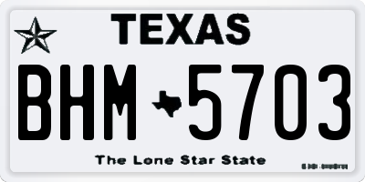 TX license plate BHM5703