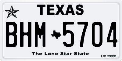 TX license plate BHM5704