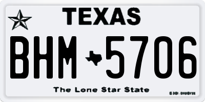TX license plate BHM5706