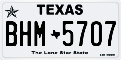 TX license plate BHM5707
