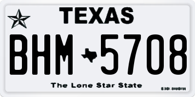TX license plate BHM5708