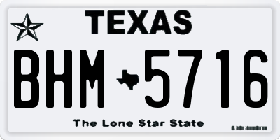 TX license plate BHM5716