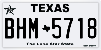 TX license plate BHM5718
