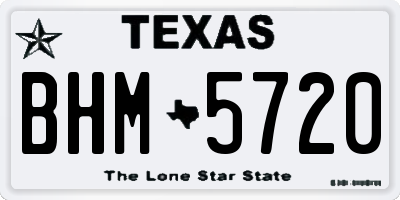 TX license plate BHM5720