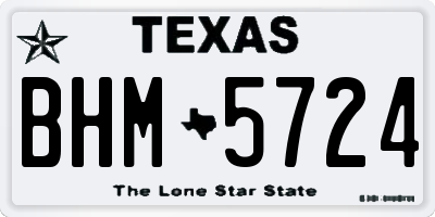 TX license plate BHM5724