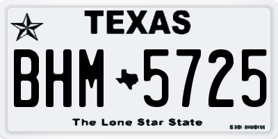 TX license plate BHM5725
