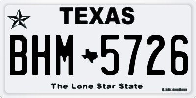 TX license plate BHM5726