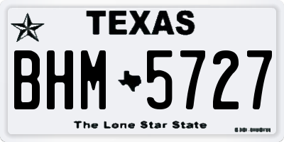 TX license plate BHM5727