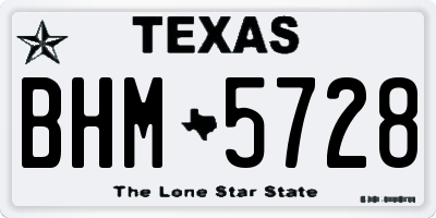 TX license plate BHM5728