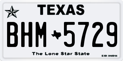 TX license plate BHM5729