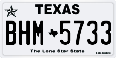 TX license plate BHM5733
