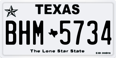 TX license plate BHM5734