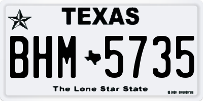 TX license plate BHM5735