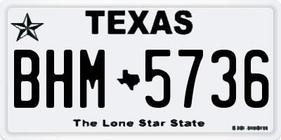 TX license plate BHM5736