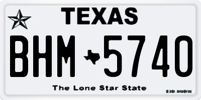 TX license plate BHM5740