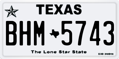 TX license plate BHM5743