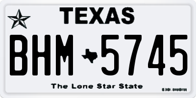 TX license plate BHM5745