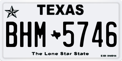 TX license plate BHM5746