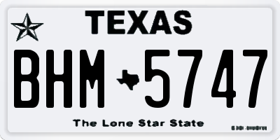 TX license plate BHM5747