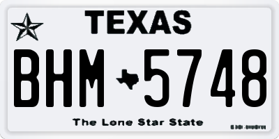 TX license plate BHM5748