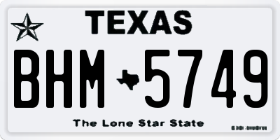 TX license plate BHM5749