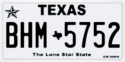 TX license plate BHM5752
