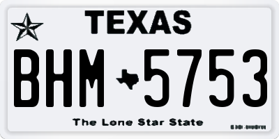 TX license plate BHM5753