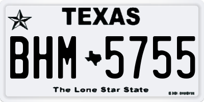 TX license plate BHM5755