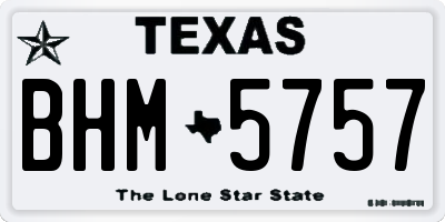 TX license plate BHM5757