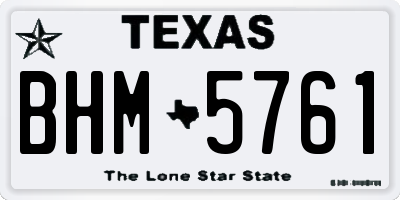 TX license plate BHM5761