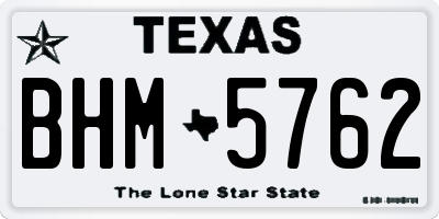 TX license plate BHM5762